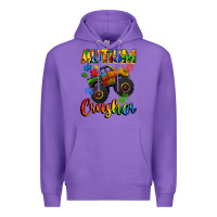 Purple autism crusher Premium Hoodie - CowGirlArtShop