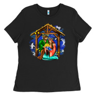Black jesus and mary with god Ladies Tee - AdoDesignShop