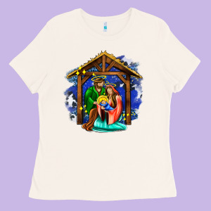 Jesus And Mary With God Ladies Tee Designed By Adodesignshop
