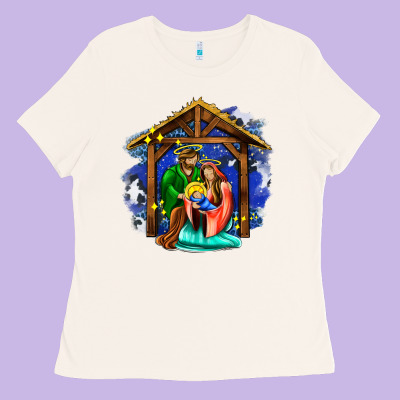 Jesus And Mary With God Ladies Tee Designed By Adodesignshop