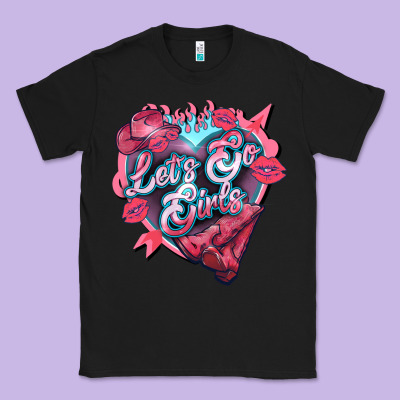 Lets Go Girls Pink Classic Tee Designed By Nancycooperartshop