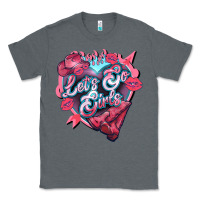 Charcoal Heather lets go girls pink Classic Tee - NancyCooperArtShop
