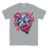 Heather Grey lets go girls pink Classic Tee - NancyCooperArtShop