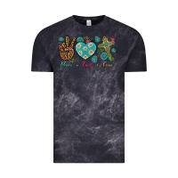 Cloud Black peace love cross Vintage Tee - NancyCooperArtShop