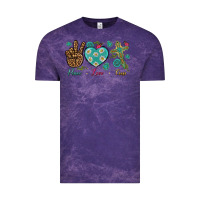 Cloud Purple peace love cross Vintage Tee - NancyCooperArtShop