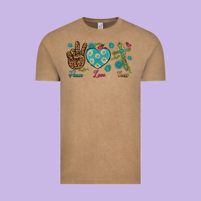 Peace Love Cross Vintage Tee Designed By Nancycooperartshop