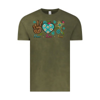 Vintage Olive peace love cross Vintage Tee - NancyCooperArtShop