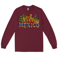 Burgundy viva mexico Long Sleeve Tee - RanaPortraitStore