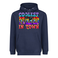 Navy Coolest queer in town Heavyweight Hoodie - CowGirlArtShop