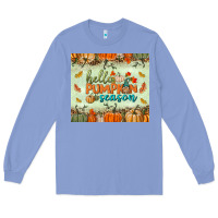 Colony Blue hello pumpkin season tumbler Long Sleeve Tee - BundleAndBundleShop