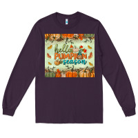 Plum hello pumpkin season tumbler Long Sleeve Tee - BundleAndBundleShop