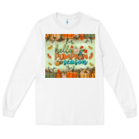 White hello pumpkin season tumbler Long Sleeve Tee - BundleAndBundleShop