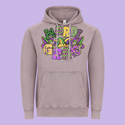 Mardi Gras Vintage Hoodie Designed By Maliassmallbusiness
