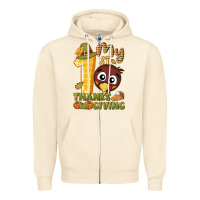 Sandshell My 1st Thanksgiving with turkey Zipper Hoodie - NancyCooperArtShop