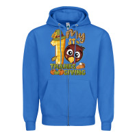 True Royal My 1st Thanksgiving with turkey Zipper Hoodie - NancyCooperArtShop