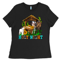 Black holy nıght cows and sunflowers Ladies Tee - AdoDesignShop