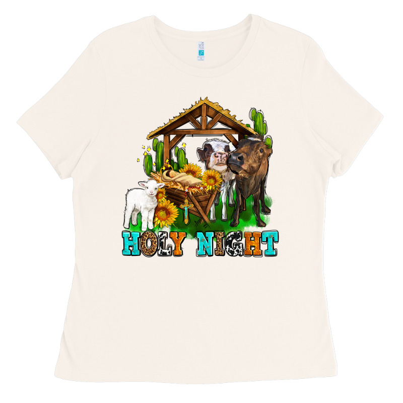 Holy Nıght Cows And Sunflowers Ladies Tee by AdoDesignShop | Teevron