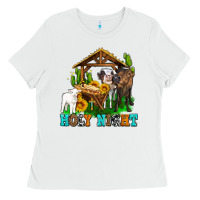 White holy nıght cows and sunflowers Ladies Tee - AdoDesignShop