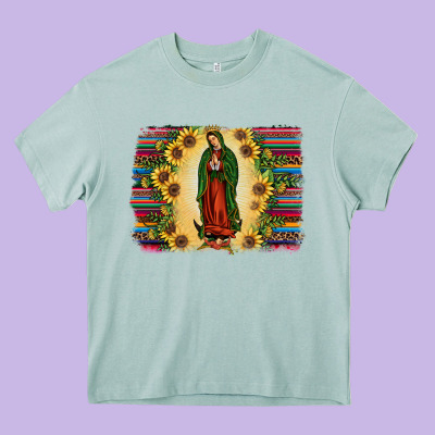 Serape Our Lady Of Guadalupe Heavy Core Tee Designed By Jahusdesignshop