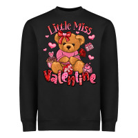 Black little miss valentine teddy bear Heavyweight Sweatshirt - LillyAllenDesigns