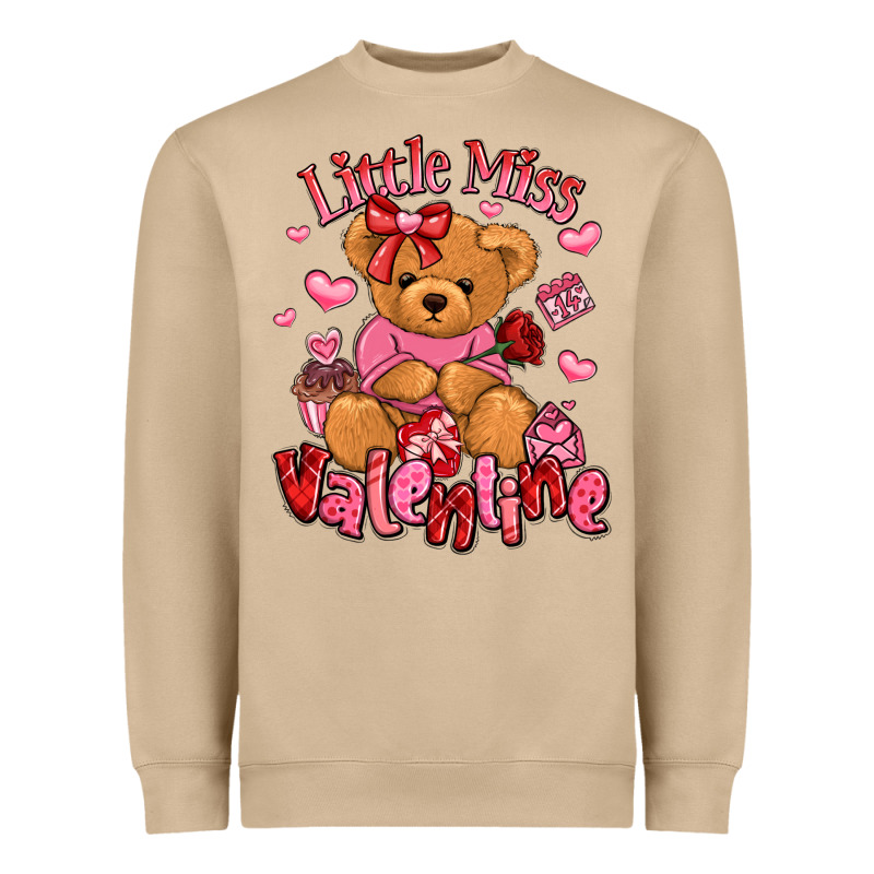Little Miss Valentine Teddy Bear Heavyweight Sweatshirt by LillyAllenDesigns | Teevron