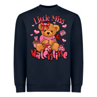 Navy little miss valentine teddy bear Heavyweight Sweatshirt - LillyAllenDesigns