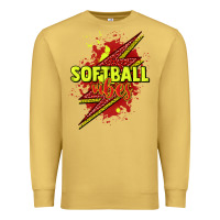 Antique Gold Softball vibes lightning bolt Premium Sweatshirt - HowdyJamesFarm