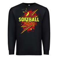 Black Softball vibes lightning bolt Premium Sweatshirt - HowdyJamesFarm