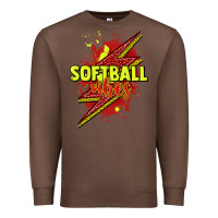 Chestnut Softball vibes lightning bolt Premium Sweatshirt - HowdyJamesFarm
