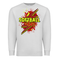 Dove Grey Softball vibes lightning bolt Premium Sweatshirt - HowdyJamesFarm