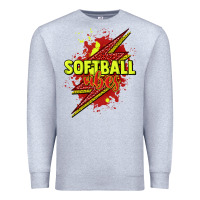 Heather Grey Softball vibes lightning bolt Premium Sweatshirt - HowdyJamesFarm
