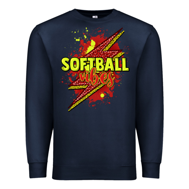 Softball Vibes Lightning Bolt Premium Sweatshirt by HowdyJamesFarm | Teevron