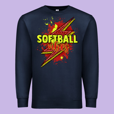 Softball Vibes Lightning Bolt Premium Sweatshirt Designed By Howdyjamesfarm