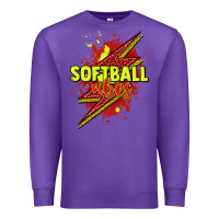Purple Softball vibes lightning bolt Premium Sweatshirt - HowdyJamesFarm