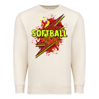 Sandshell Softball vibes lightning bolt Premium Sweatshirt - HowdyJamesFarm