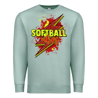 Seafoam Softball vibes lightning bolt Premium Sweatshirt - HowdyJamesFarm