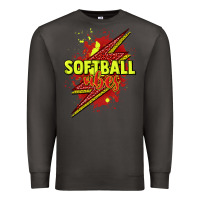 Smoke Softball vibes lightning bolt Premium Sweatshirt - HowdyJamesFarm