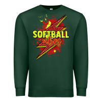Sports Green Softball vibes lightning bolt Premium Sweatshirt - HowdyJamesFarm