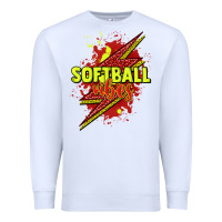 White Softball vibes lightning bolt Premium Sweatshirt - HowdyJamesFarm