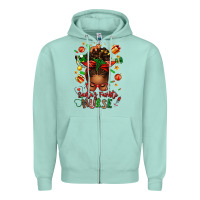 Seafoam santa's favorite nurse afro messy bun Zipper Hoodie - texasbilliewilder