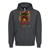 Smoke santa's favorite nurse afro messy bun Zipper Hoodie - texasbilliewilder