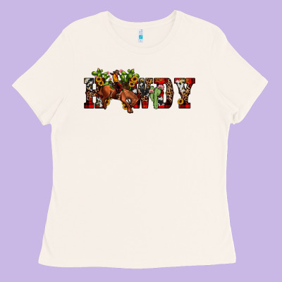 Christmas Howdy Bronco Rodeo Ladies Tee Designed By Jahusdesignshop