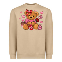 Mushroom valentines day teddy bear Heavyweight Sweatshirt - LillyAllenDesigns