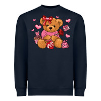 Navy valentines day teddy bear Heavyweight Sweatshirt - LillyAllenDesigns