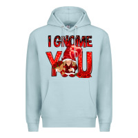 Blue Mist I gnome you with roses Valentine's Day Premium Hoodie - HowdyJamesFarm
