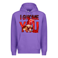 Purple I gnome you with roses Valentine's Day Premium Hoodie - HowdyJamesFarm