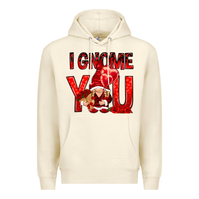 I Gnome You With Roses Valentine's Day Premium Hoodie by HowdyJamesFarm | Teevron