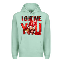 Seafoam I gnome you with roses Valentine's Day Premium Hoodie - HowdyJamesFarm