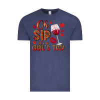 Vintage Denim oh sip its a girls trip Vintage Tee - NancyCooperArtShop