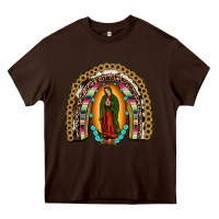 Chocolate Brown our lady of guadalupe rainbow Heavy Core Tee - JahusDesignShop
